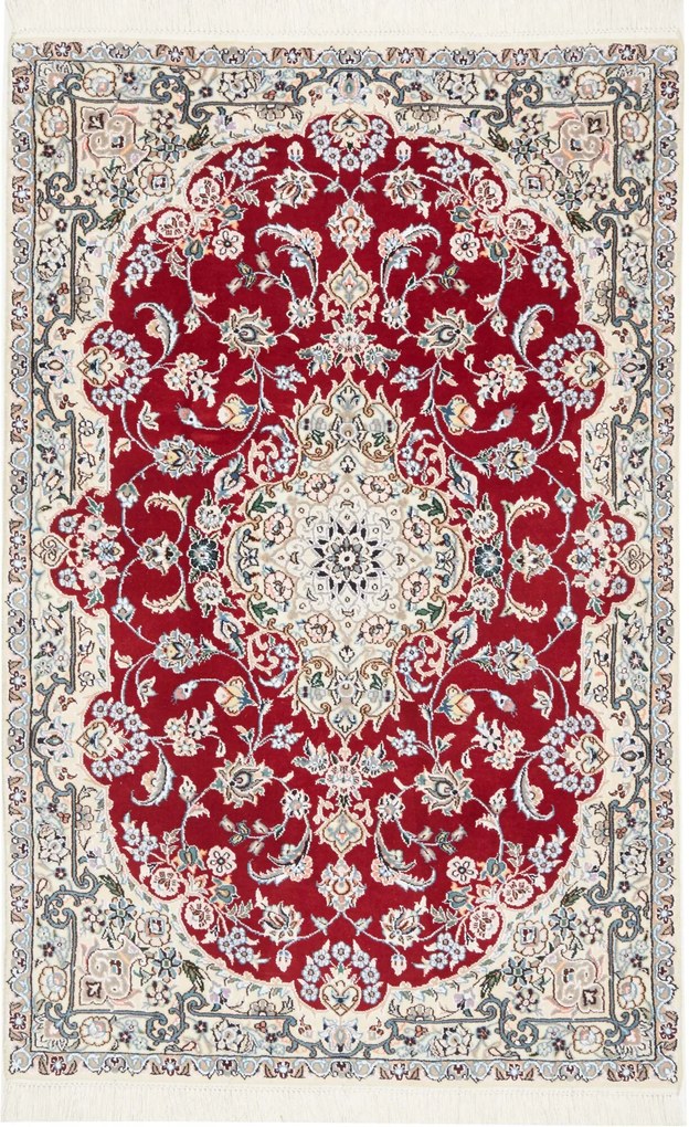 Nain Tappeto 160x100 Rosso (Iran) Annodato A Mano
