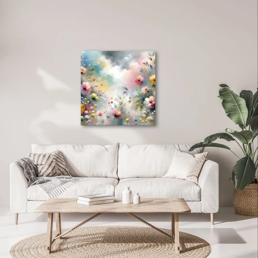 Quadro su tela – Fiori colorati in acquarello