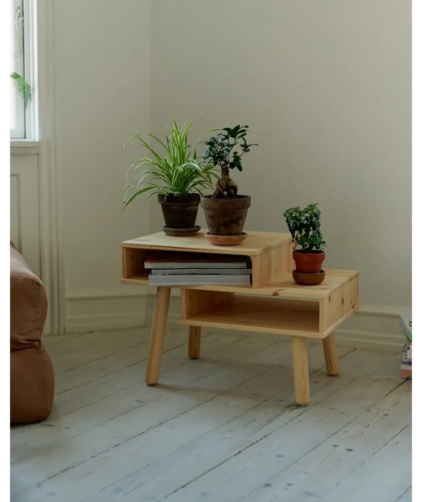 Tavolino in legno di pino in colore naturale Hako - Karup Design