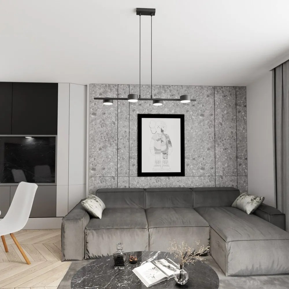 Lampadario a sospensione SORA 4 Nero 4xGX53 da interno Colore del corpo Nero