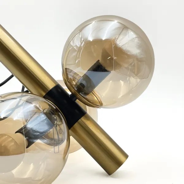 Lampadario a sospensione con filo ROLLO 3xE14/5W/230V oro/fumé beige