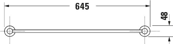 Duravit 99241000 - Porta asciugamani da parete D-CODE 64,5 cm cromo lucido