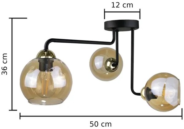 Lampadario a plafone MONDE GOLD 3xE27/60W/230V