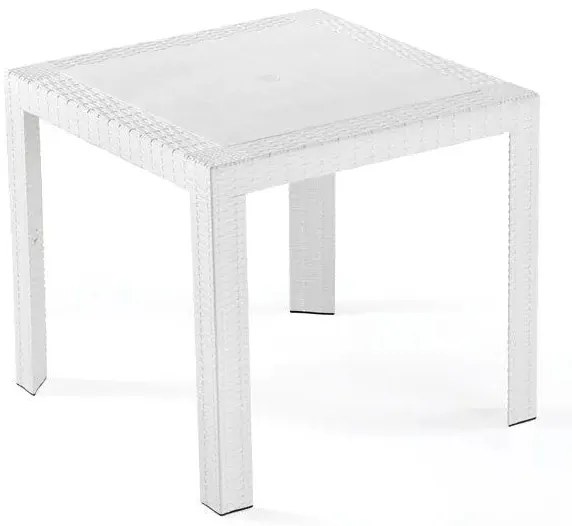 Tavolo da esterno in resina saturno quadro 80x80 4colori, BIANCO