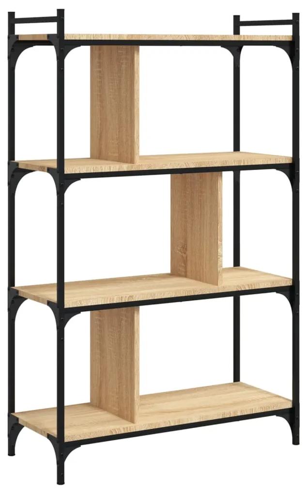 Libreria rovere sonoma 4 ripiani 76x32x123 cm legno multistrato
