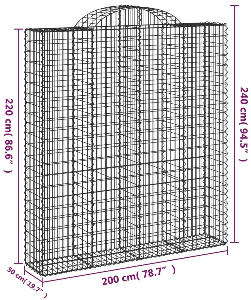 Cesti Gabbioni ad Arco 14 pz 200x50x220/240 cm Ferro Zincato