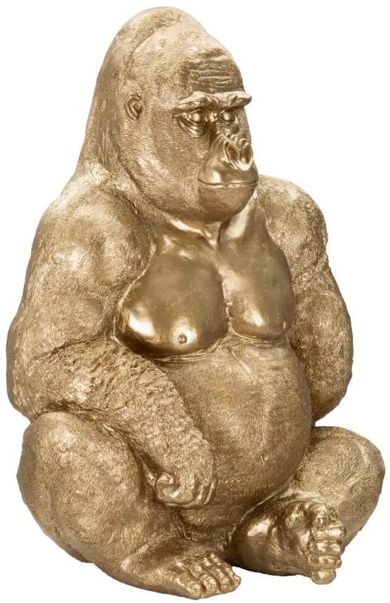 Statua Gorilla Dorato 64x53x82 cm