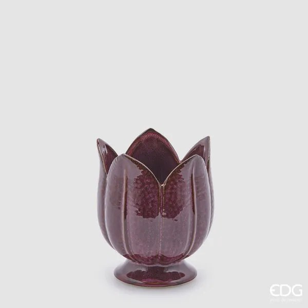 EDG - Enzo De Gasperi Vaso in ceramica Tulipano H 16 Cm D. 14 Cm