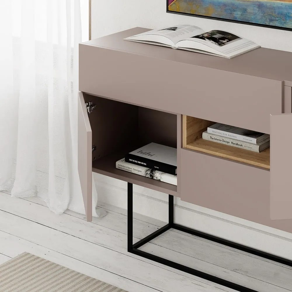 Cassettiera bassa grigio-beige 145x82 cm Titan - Marckeric