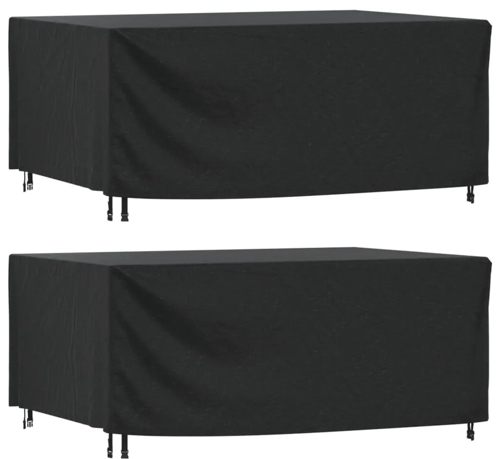 Copri Mobili Giardino 2pz Nera 225x143x90 Cm Impermeabile 420d /