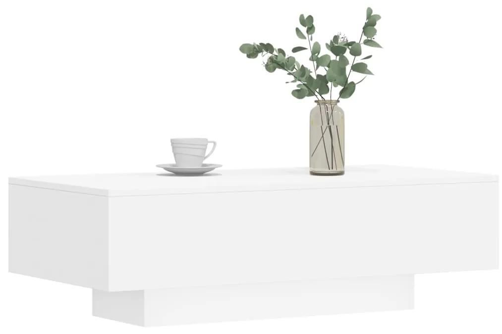 Tavolino da salotto bianco 100x49,5x31 cm in legno multistrato
