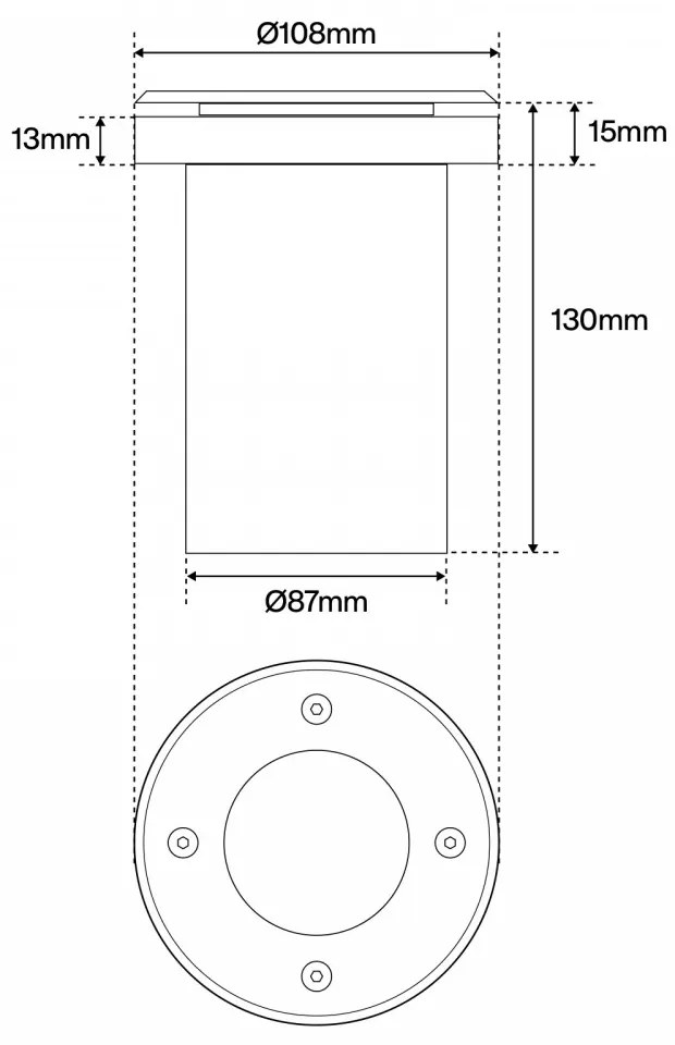 Faretto Carrabile Tondo GU10, IP67 con Doppio Pressacavo Base GU10