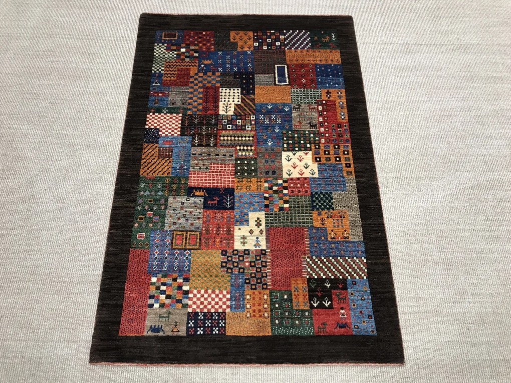 Loribaft Tappeto 110x160 Verde (Iran) Annodato A Mano