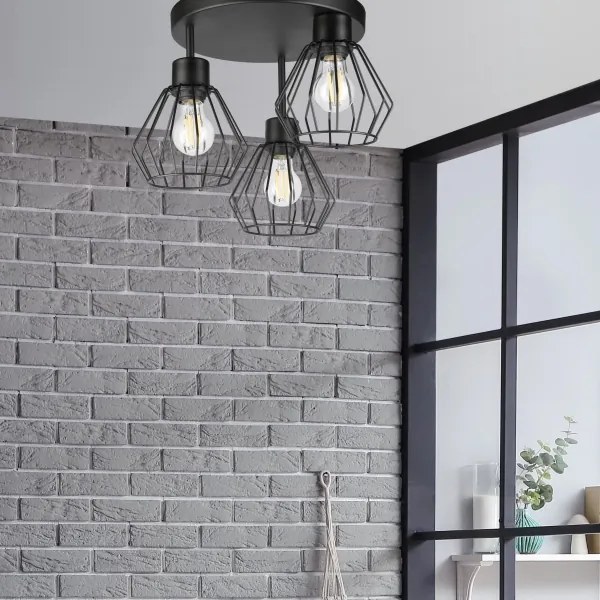 Lampadario a plafone AUDREY 3xE27/60W/230V nero