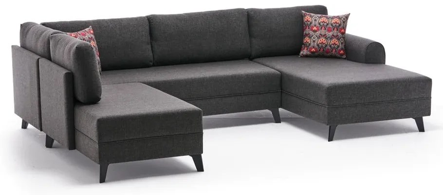 Divano angolare a U antracite Belen - Balcab Home