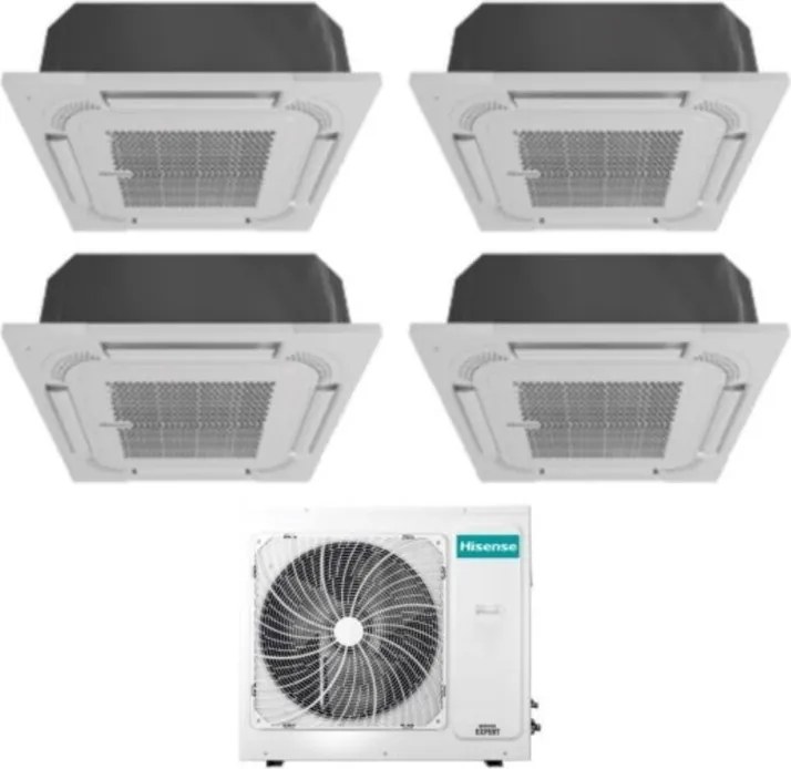 Climatizzatore Condizionatore Hisense Quadri Split a Cassetta 9+9+9+9 con 4AMW81U4RAA R-32 Wi-Fi Optional 9000+9000+9000+9000 con Telecomando e