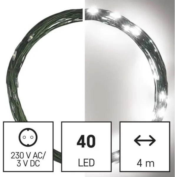 Catena LED da esterno natalizia 40xLED/9m IP44 bianco freddo