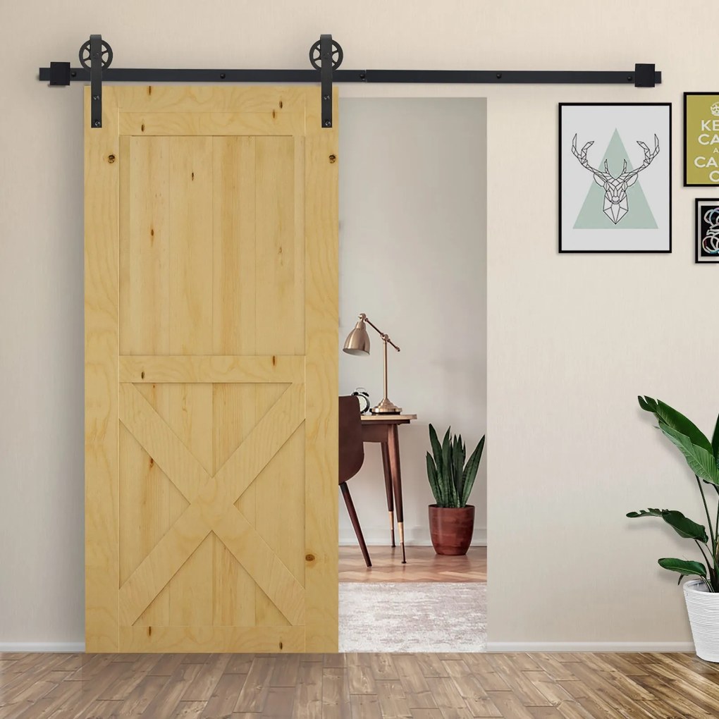 Binario per Porte Scorrevoli con Kit di Accessori in Acciaio Nero 100 cm sm 180mm...
