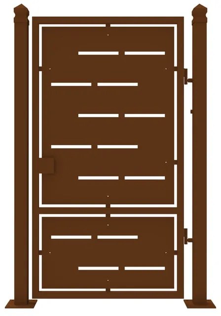 Cancello manuale Privacy in ferro, apertura a destra, L 104.5 x H 180 cm, di colore ruggine