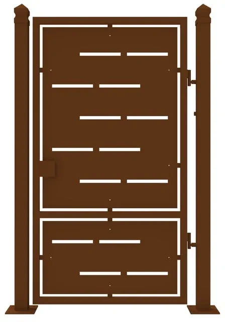 Cancello manuale Privacy in ferro, apertura a destra, L 104.5 x H 180 cm, di colore ruggine