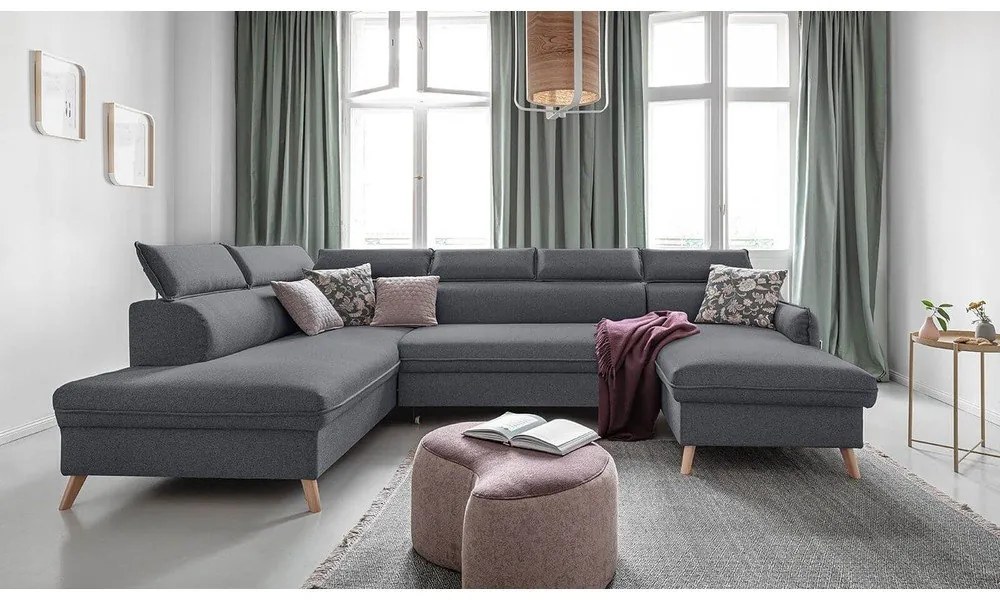 Divano letto angolare grigio scuro (angolo sinistro) Sweet Harmony - Miuform