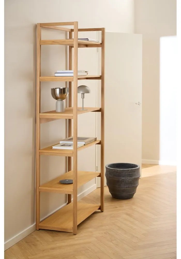 Libreria in colore naturale con effetto rovere80x199x40 cm Ludza - Actona