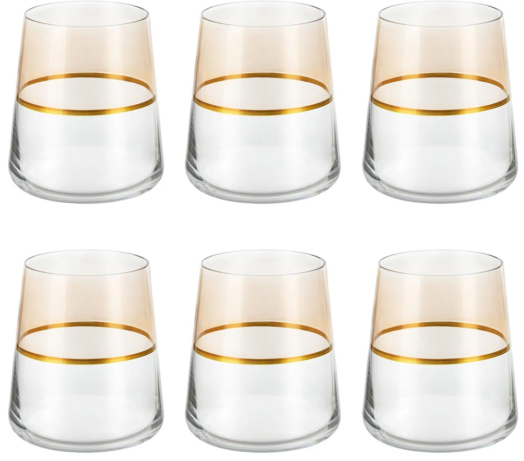 Set 6 bicchieri acqua 420 ml beige e oro Spectrum