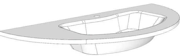 Lavabo a incasso rettangolare Jolly H 20 cm in resina bianco