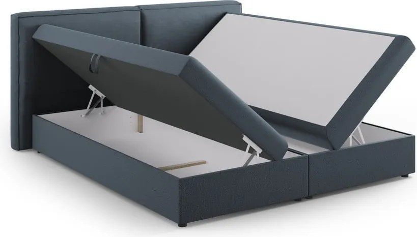 Letto boxspring blu con contenitore 180x200 cm Arendal – Cosmopolitan Design