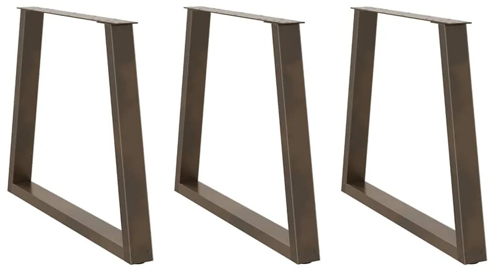 Gambe Per Tavolo Pranzo A V 3pz Naturale 80x(72-73,3)cm Acciaio /