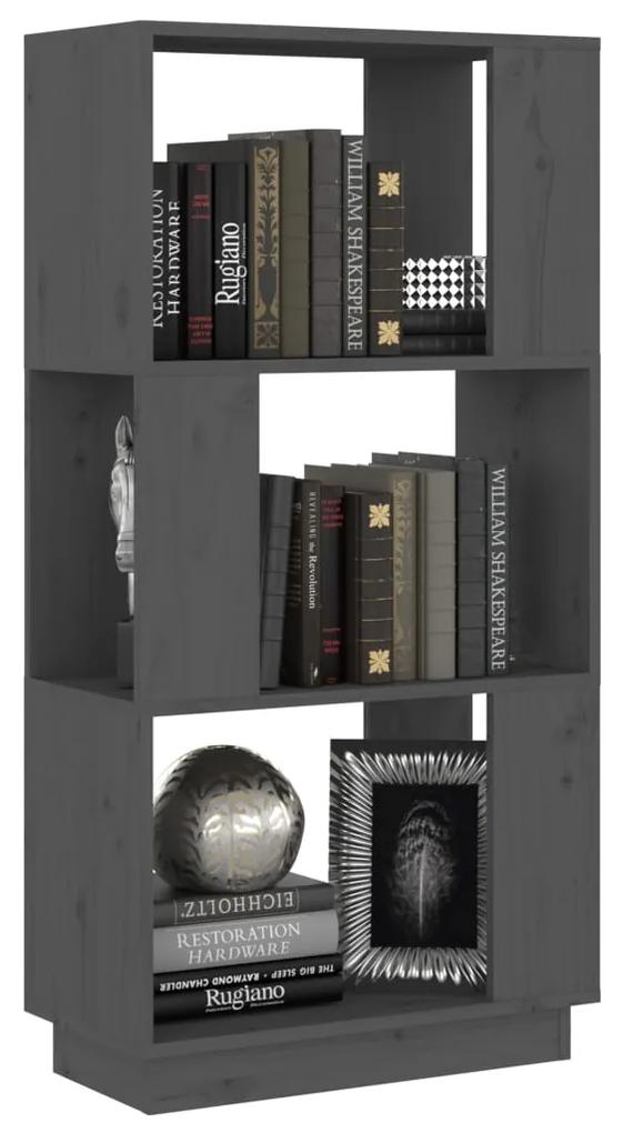 Libreria/divisorio grigio 51x25x101 cm legno massello di pino
