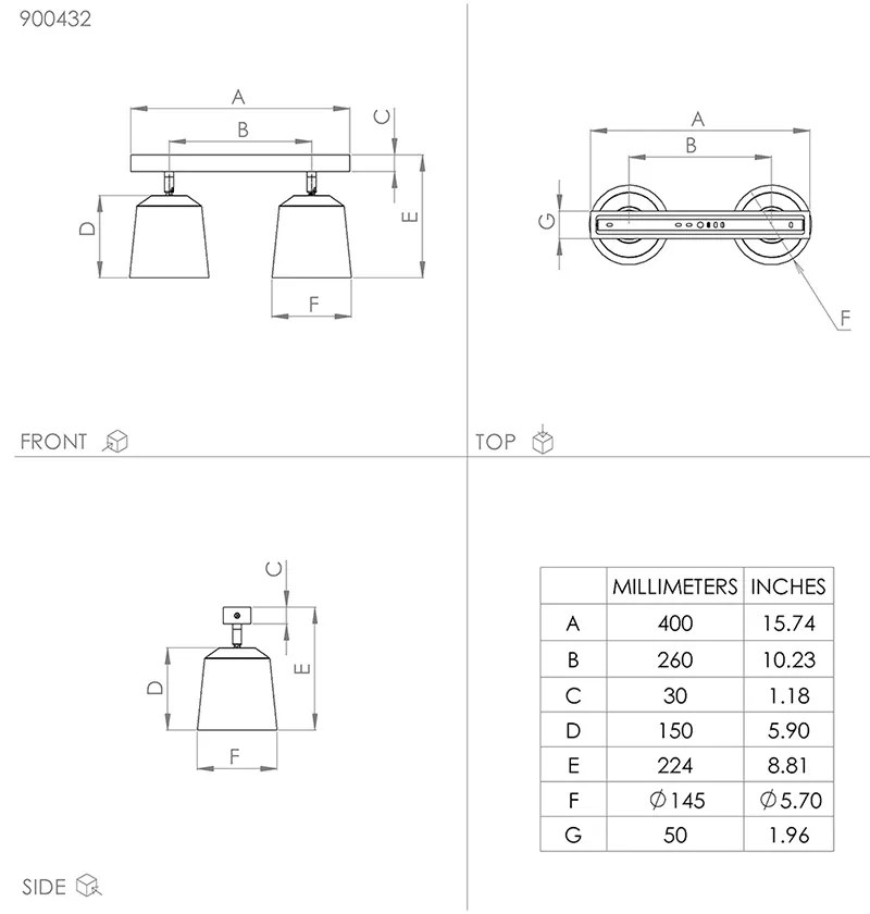 Plafoniera Industrial Pappagallo 2 Luci Legno Marrone E Nero