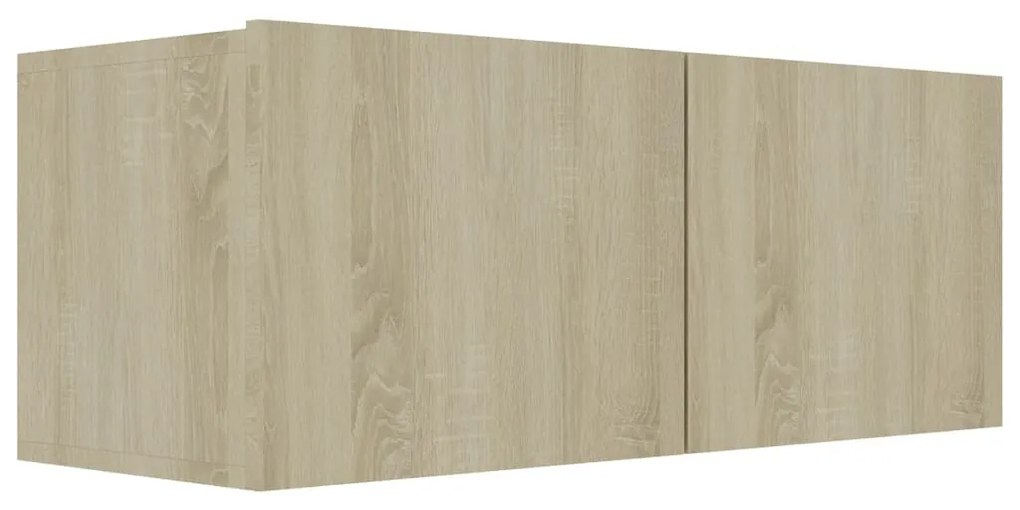 Set di mobili tv 4 pz rovere sonoma in legno multistrato