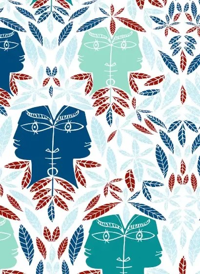 Florale Tapete Cap dAil von Lelievre - Bleu