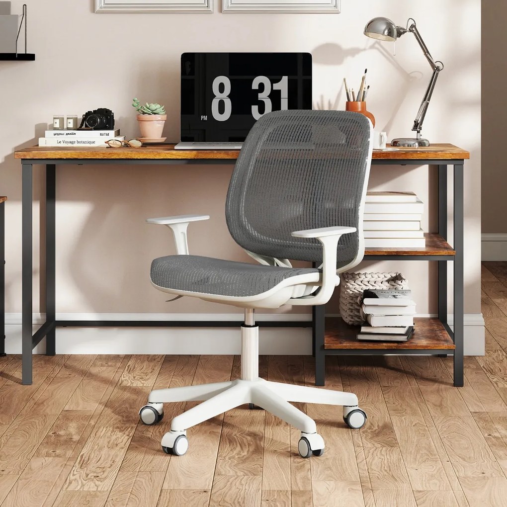 Costway Sedia girevole per bambini regolabile in altezza con freno di seduta, Sedia da scrivania ergonomica Grigio