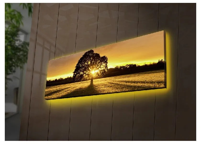 Quadro illuminato Albero, 90 x 30 cm - Wallity