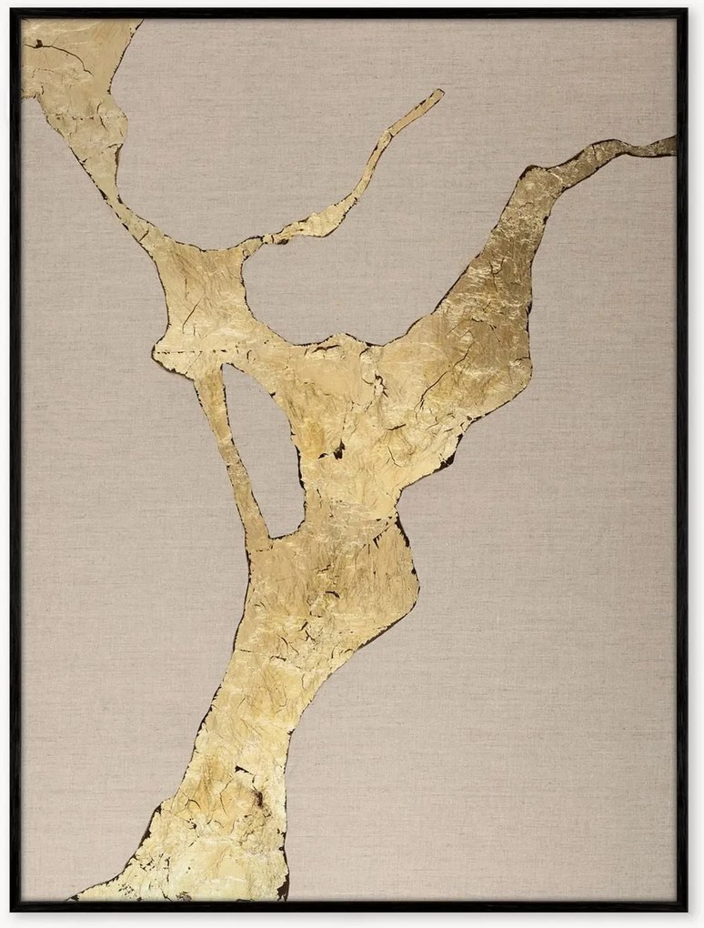 Quadro su tela dipinto a mano con cornice Wild Horizon Gold