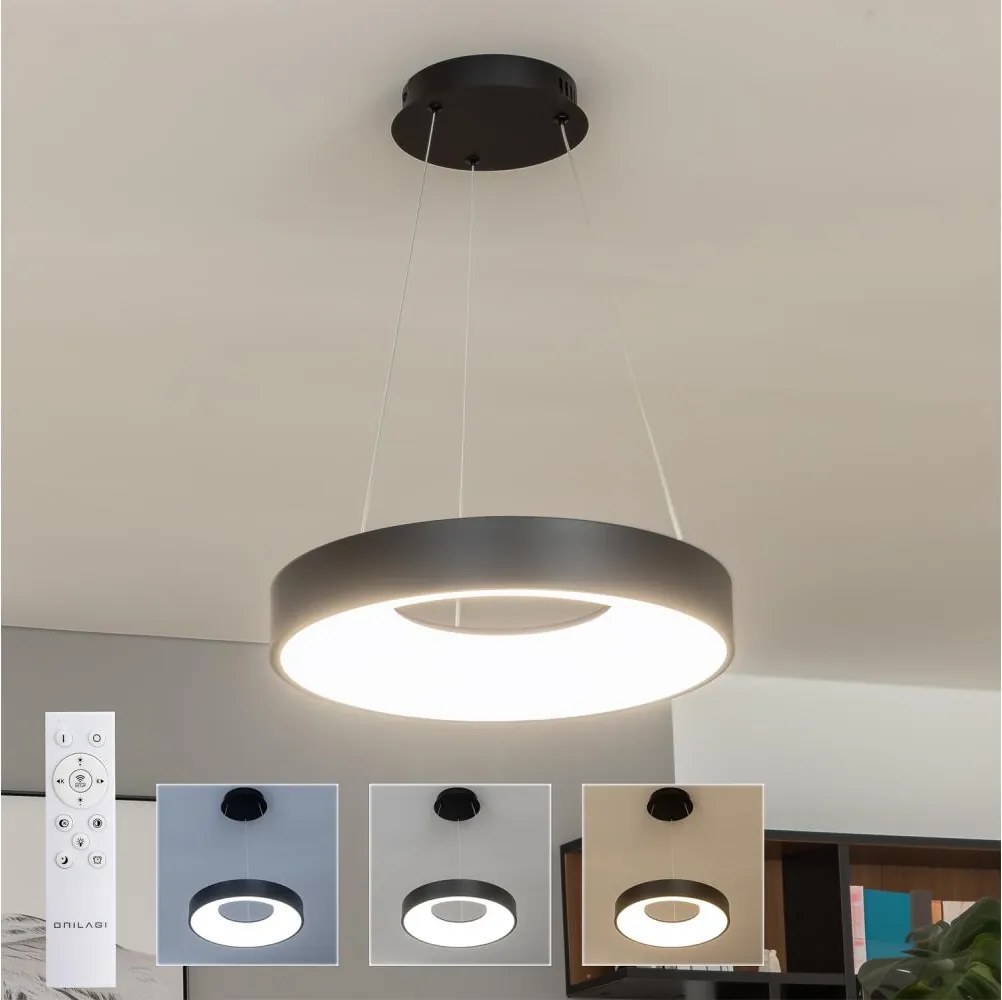 Brilagi - Lampadario a sospensione dimmerabile LED su cavo FALCON II LED/67W/230V Ø 40 cm nero + telecomando
