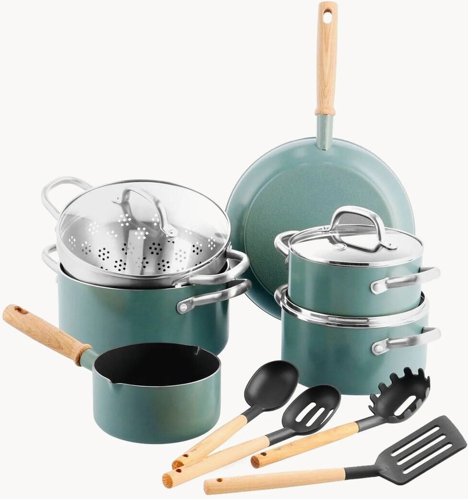 Batteria di pentole con rivestimento antiaderente Mayflower 10 pz