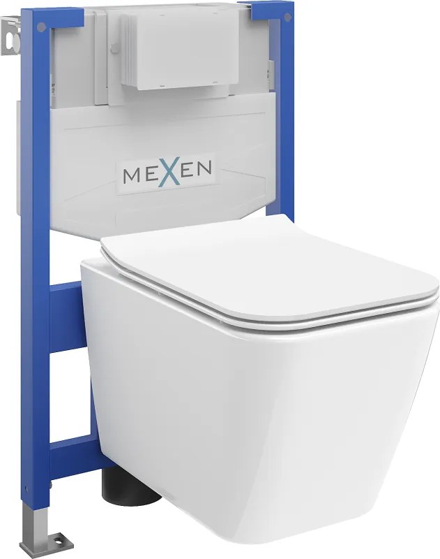 Mexen Cube set da incasso WC struttura Fenix XS-F con vaso WC e sedile a chiusura rallentata, bianco lucido - 68030924000