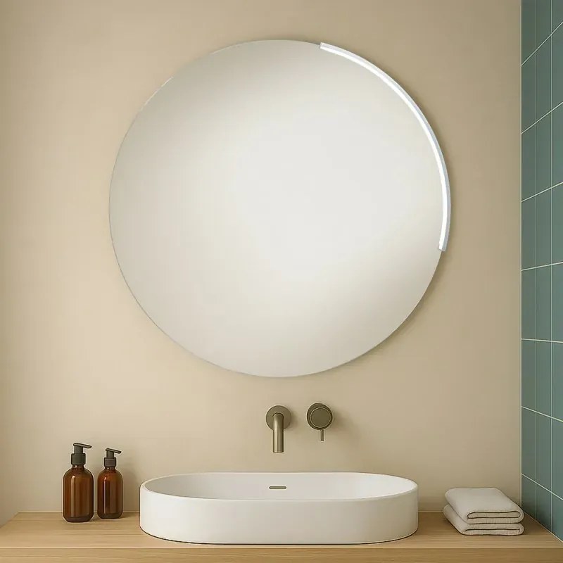 Specchio bagno rotondo con luce a led integrata da 80cm
