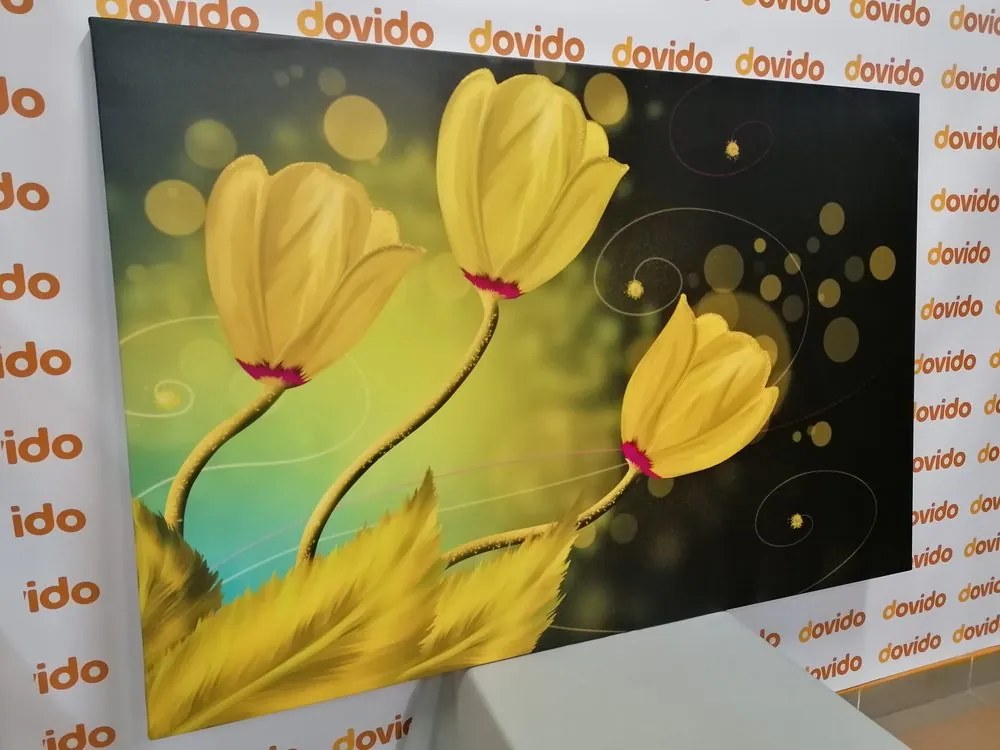 Quadro su tela – Fiori d'oro