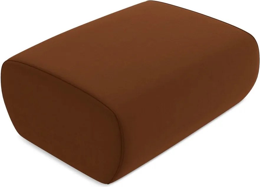 Poggiapiedi color terracotta con rivestimento in velluto Kapua – Makamii