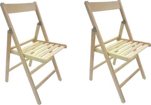 sedia pieghevole birreria in legno naturale richiudibile 2 pezzi