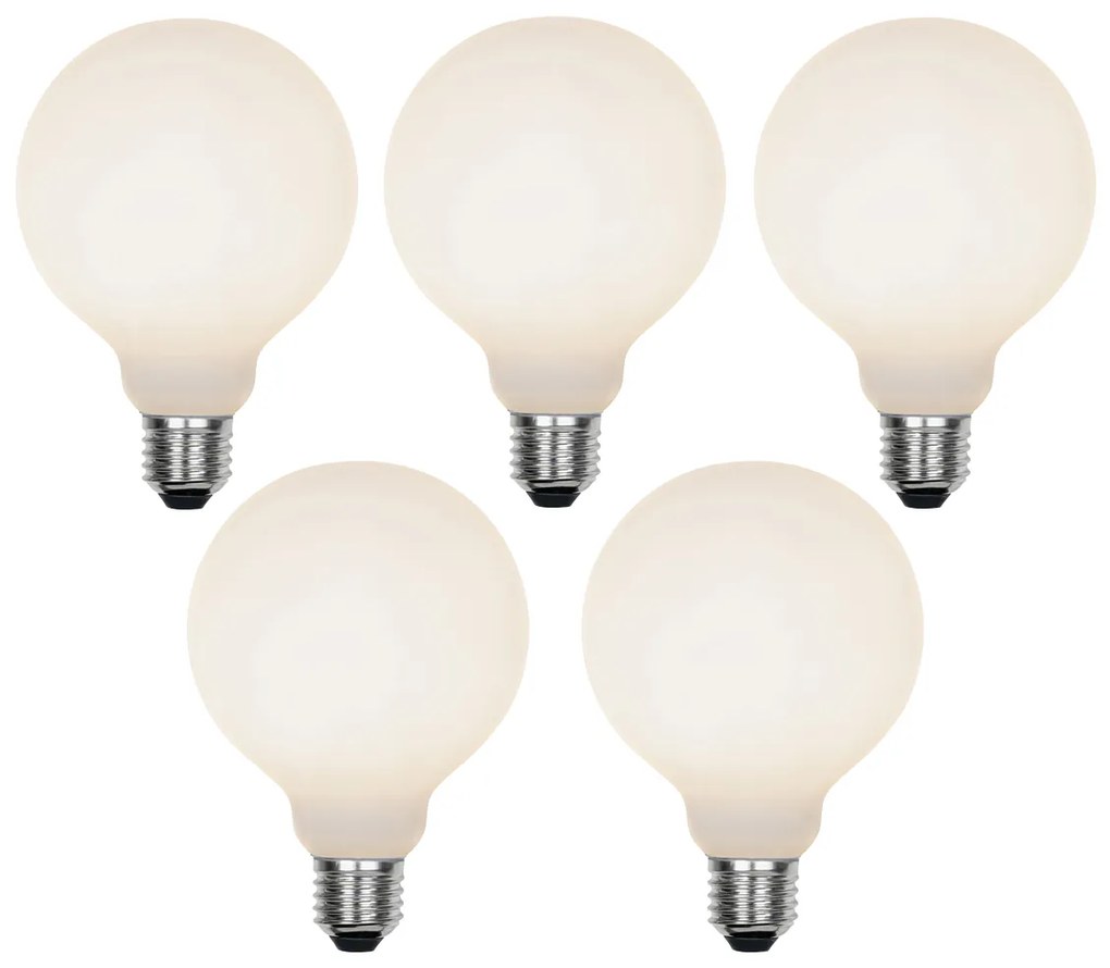 Set di 5 lampadine LED dimmerabili a 3 livelli E27 G95 opaca 5W 550lm 3000K