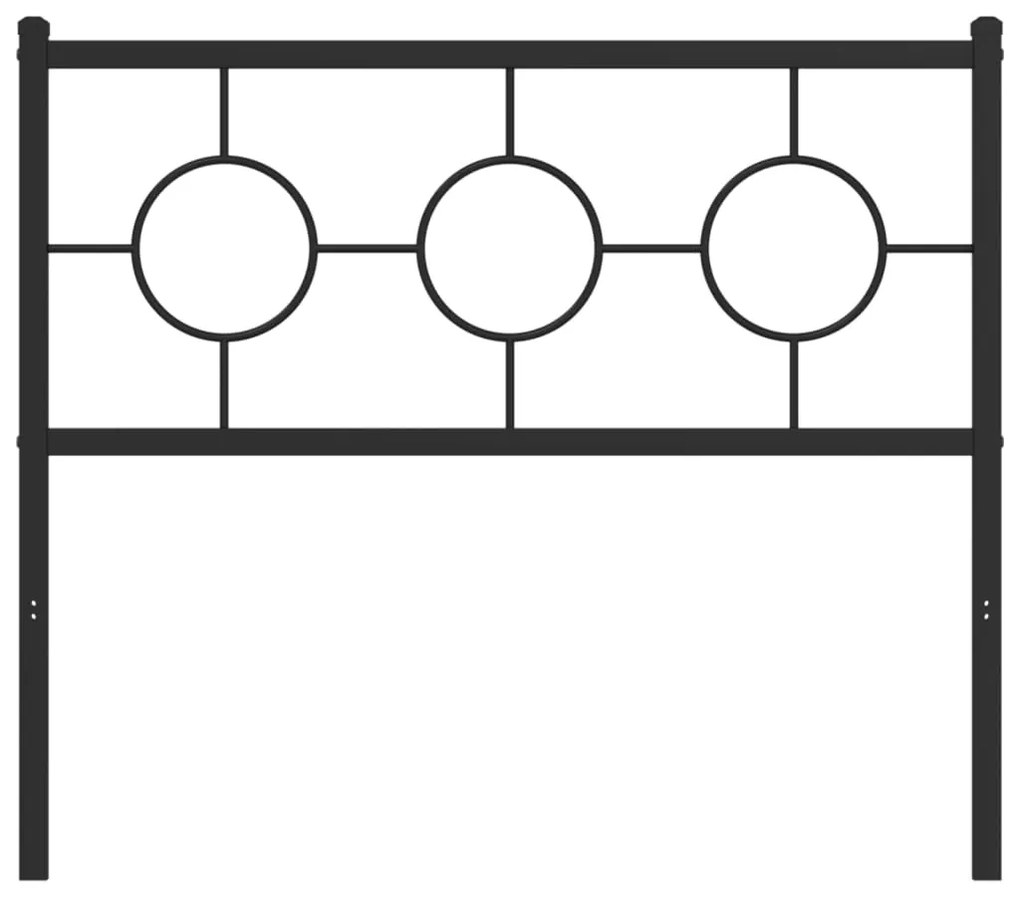 Testiera in metallo nero 100 cm