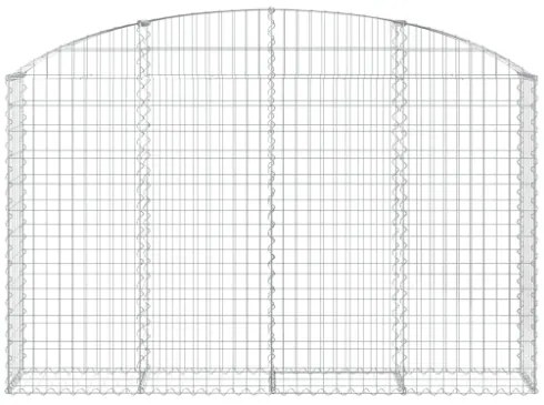 Cesto Gabbione ad Arco 200x30x120/140 cm Ferro Zincato