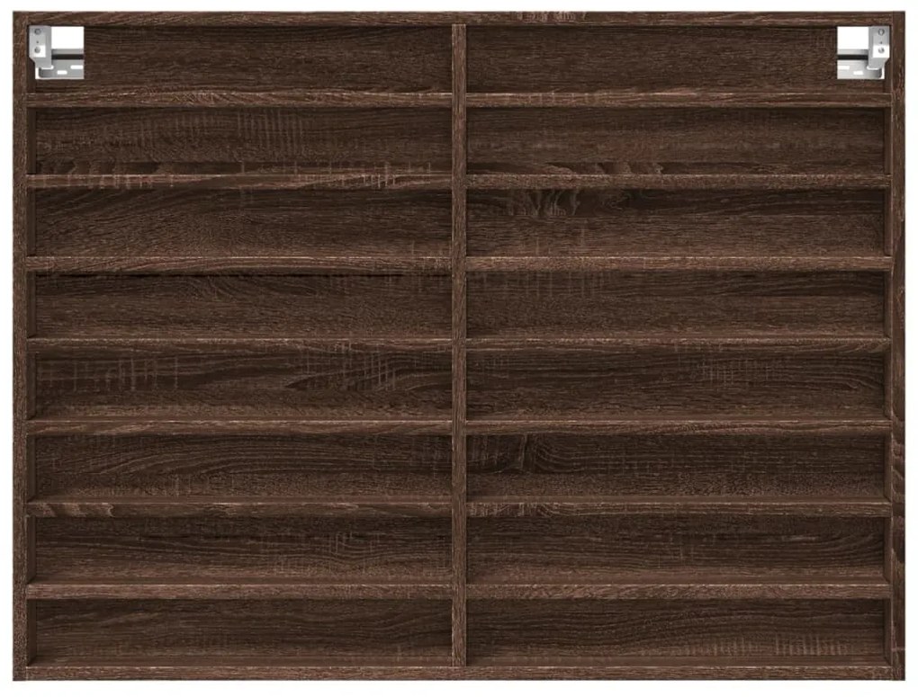 Armadietto vetrina rovere marrone 100x8,5x75 legno multistrato