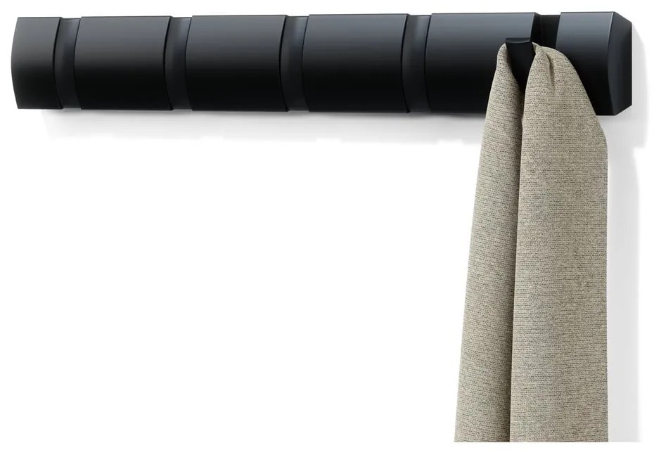 Appendiabiti da parete nero in legno di pioppo Flip - Umbra