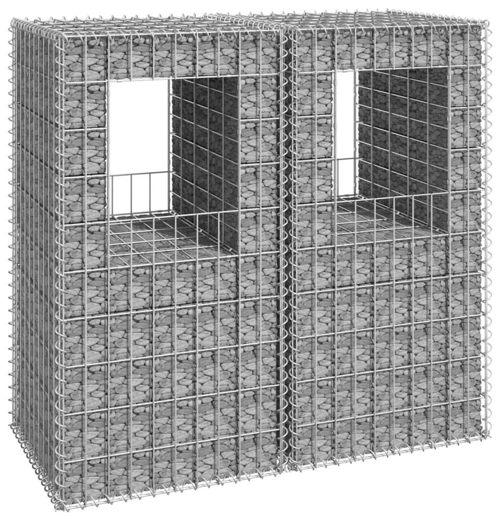 Cesti A Gabbione A Torre 2 Pz 50x50x100 Cm İn Ferro /